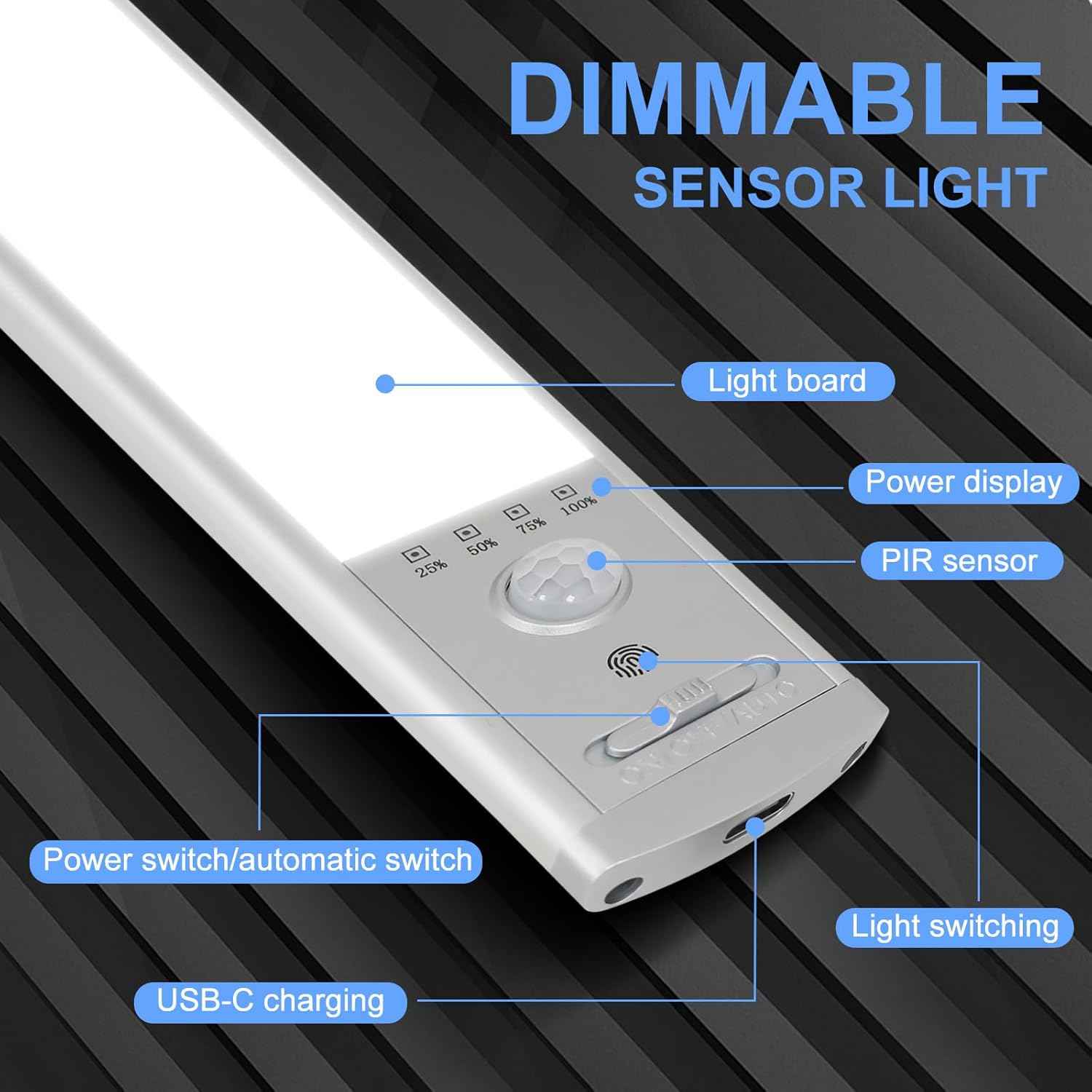 Lucentix Under Cabinet Light – Clean-Line Wireless LED Bar for Clutter-Free Kitchens and Uncluttered Closets