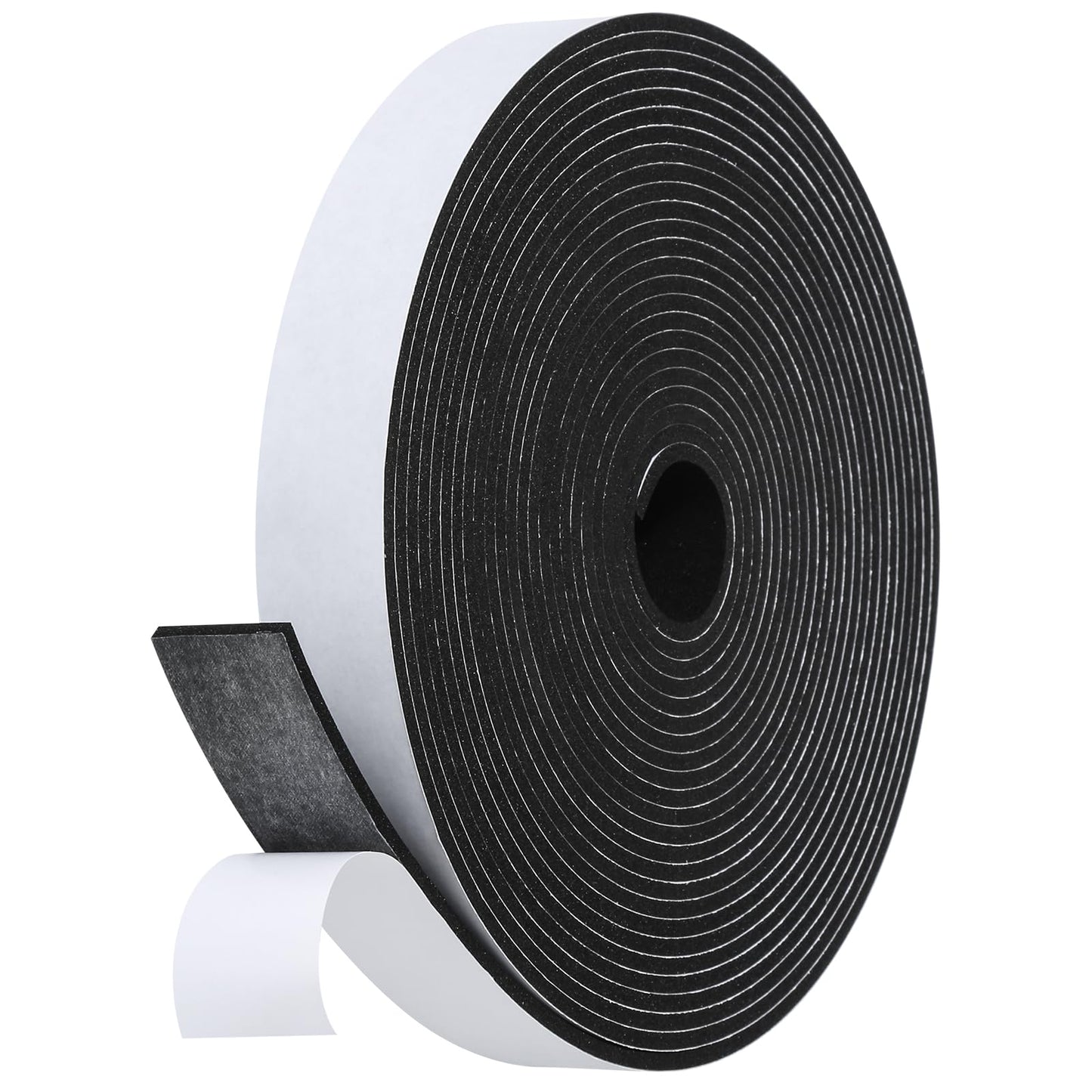 Fowong Weather Stripping Seal – Sleek White and Black Foam Tape for Door Frames and Window Sills, 16ft Home Upgrade