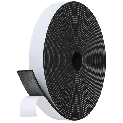 Fowong Weather Stripping Seal – Sleek White and Black Foam Tape for Door Frames and Window Sills, 16ft Home Upgrade