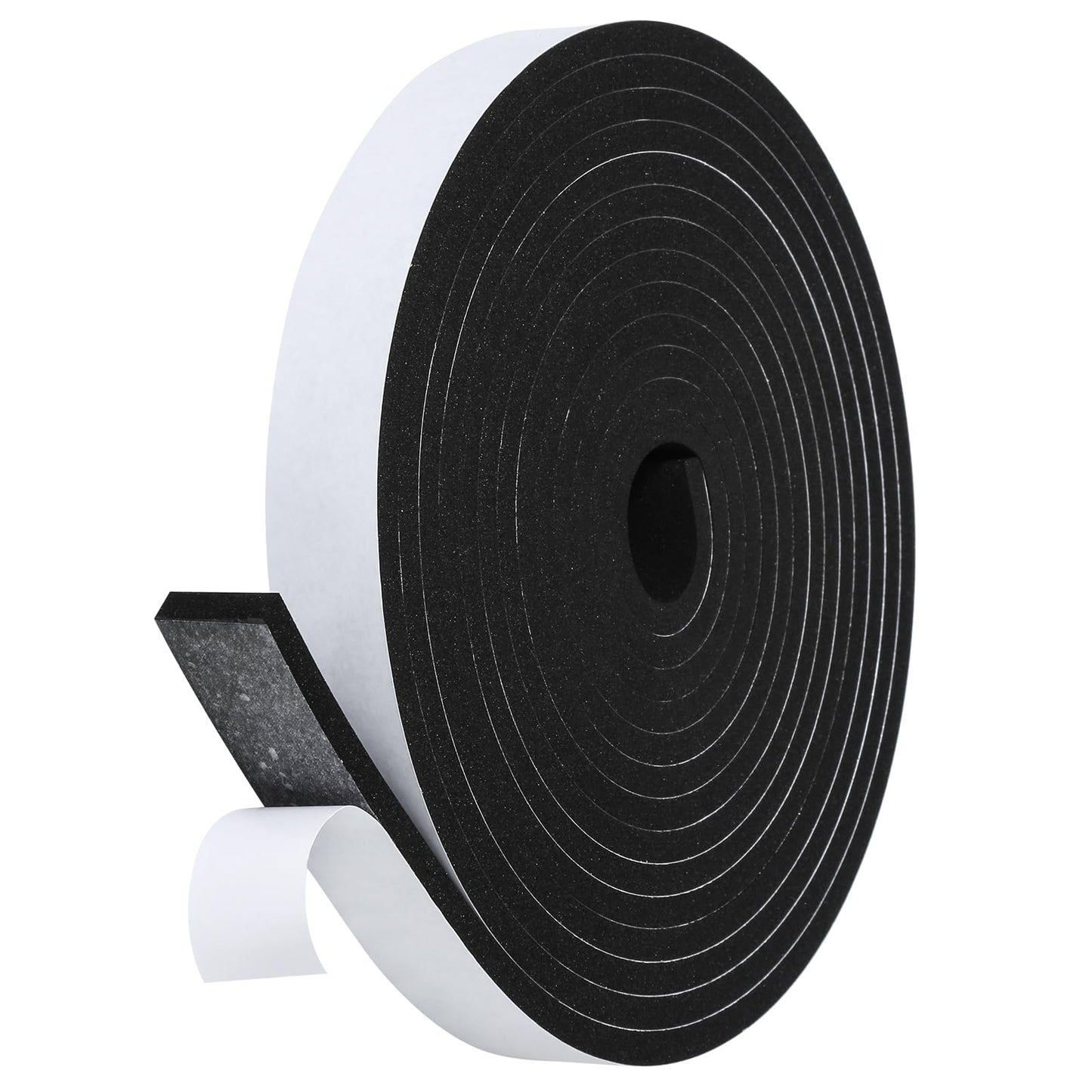 Fowong Weather Stripping Seal – Sleek White and Black Foam Tape for Door Frames and Window Sills, 16ft Home Upgrade