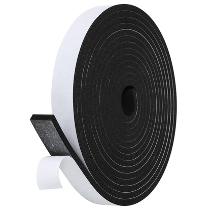 Fowong Weather Stripping Seal – Sleek White and Black Foam Tape for Door Frames and Window Sills, 16ft Home Upgrade