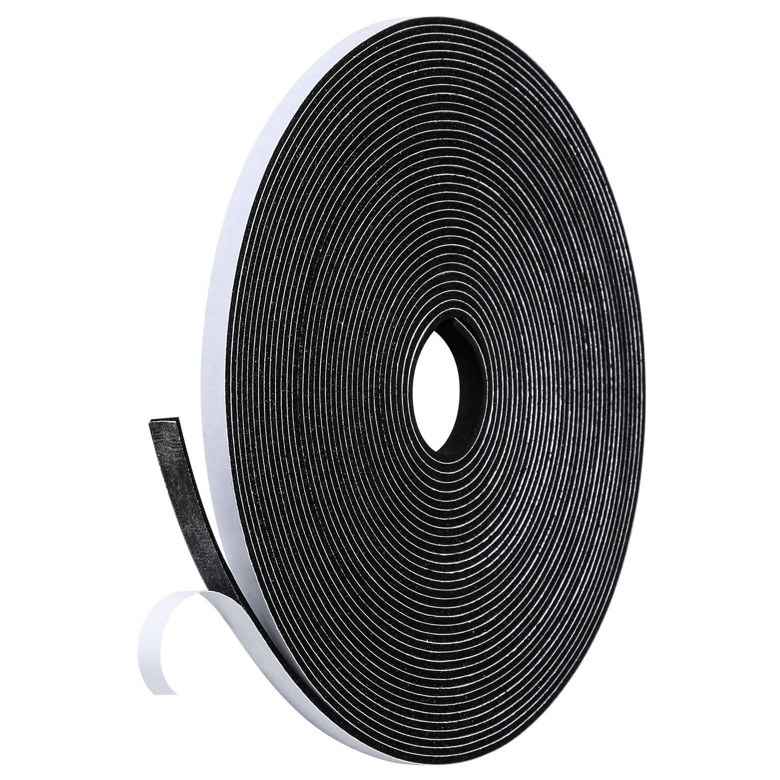 Fowong Weather Stripping Seal – Sleek White and Black Foam Tape for Door Frames and Window Sills, 16ft Home Upgrade