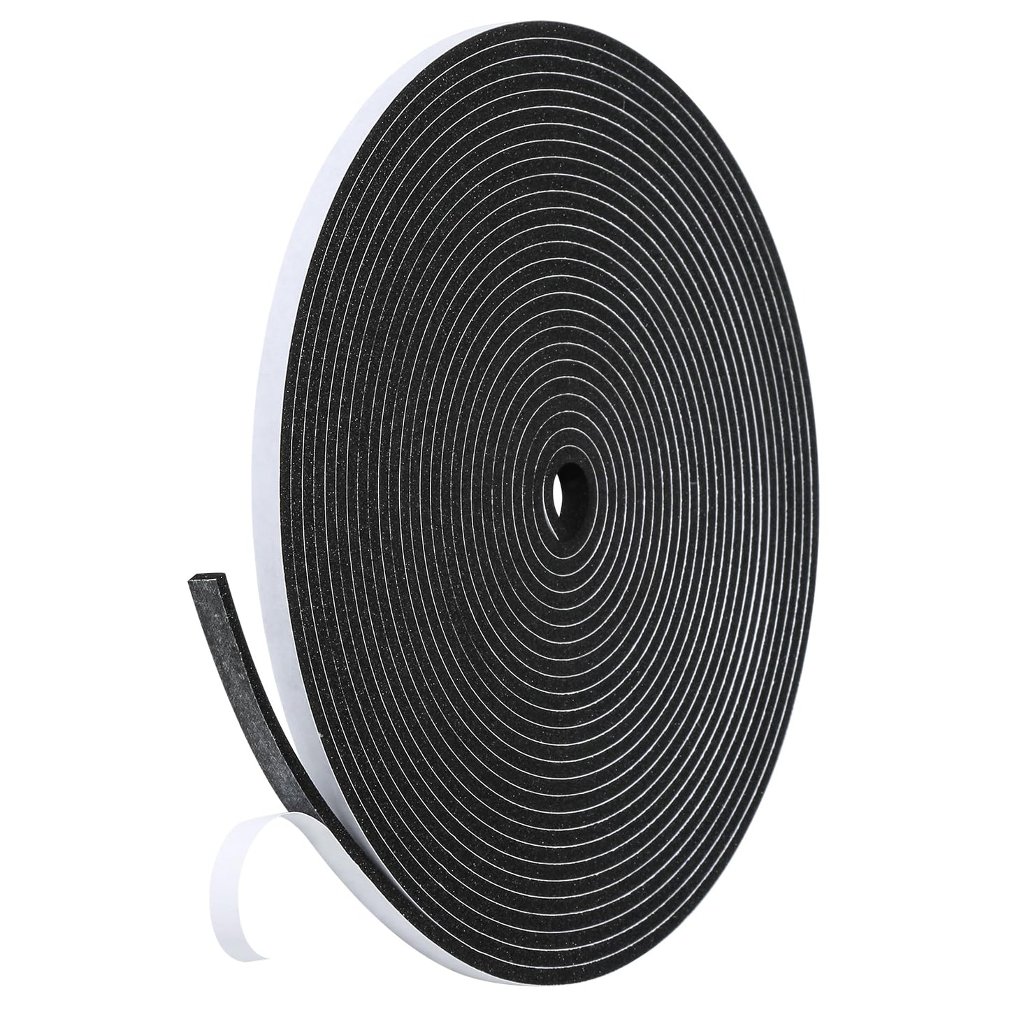 Fowong Weather Stripping Seal – Sleek White and Black Foam Tape for Door Frames and Window Sills, 16ft Home Upgrade
