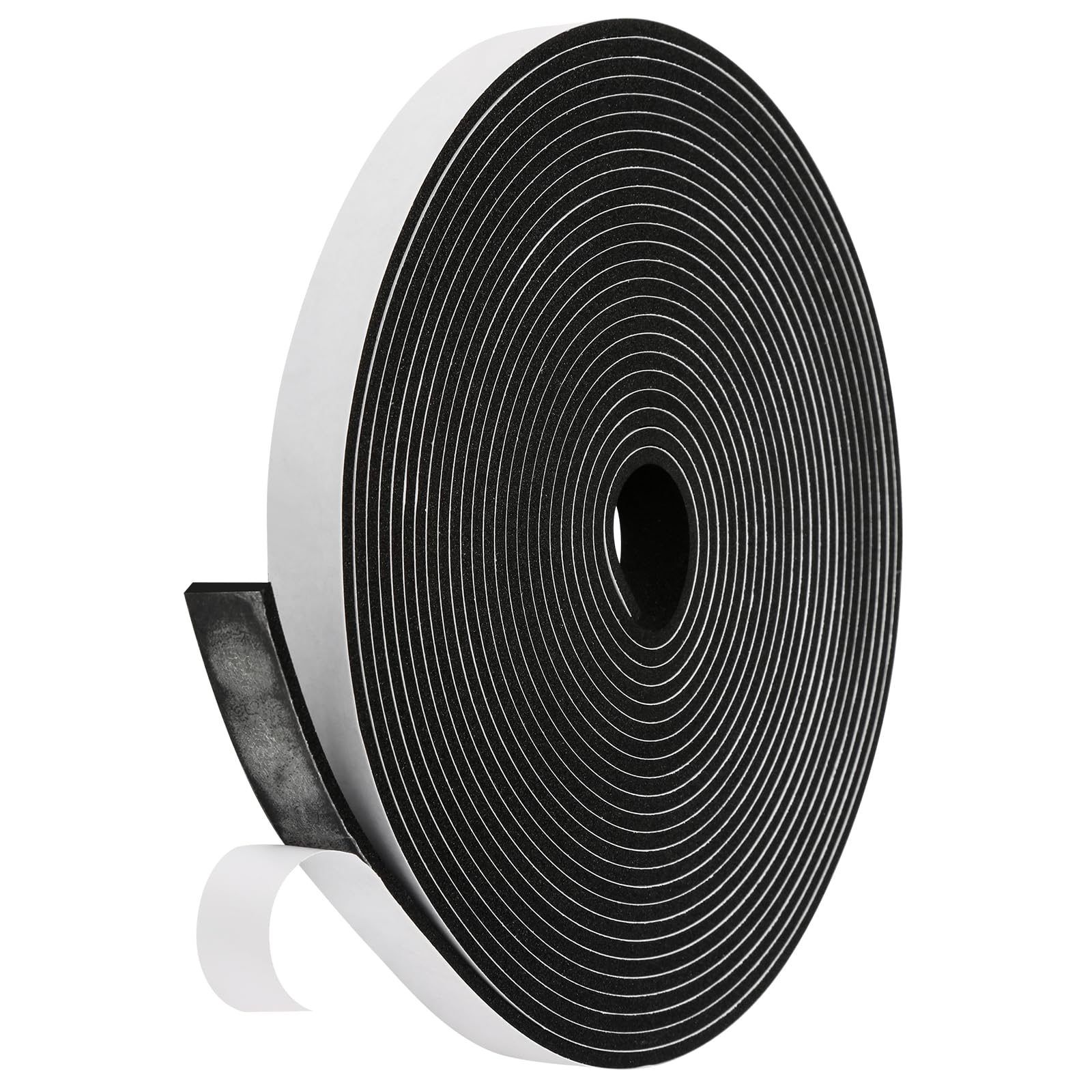 Fowong Weather Stripping Seal – Sleek White and Black Foam Tape for Door Frames and Window Sills, 16ft Home Upgrade