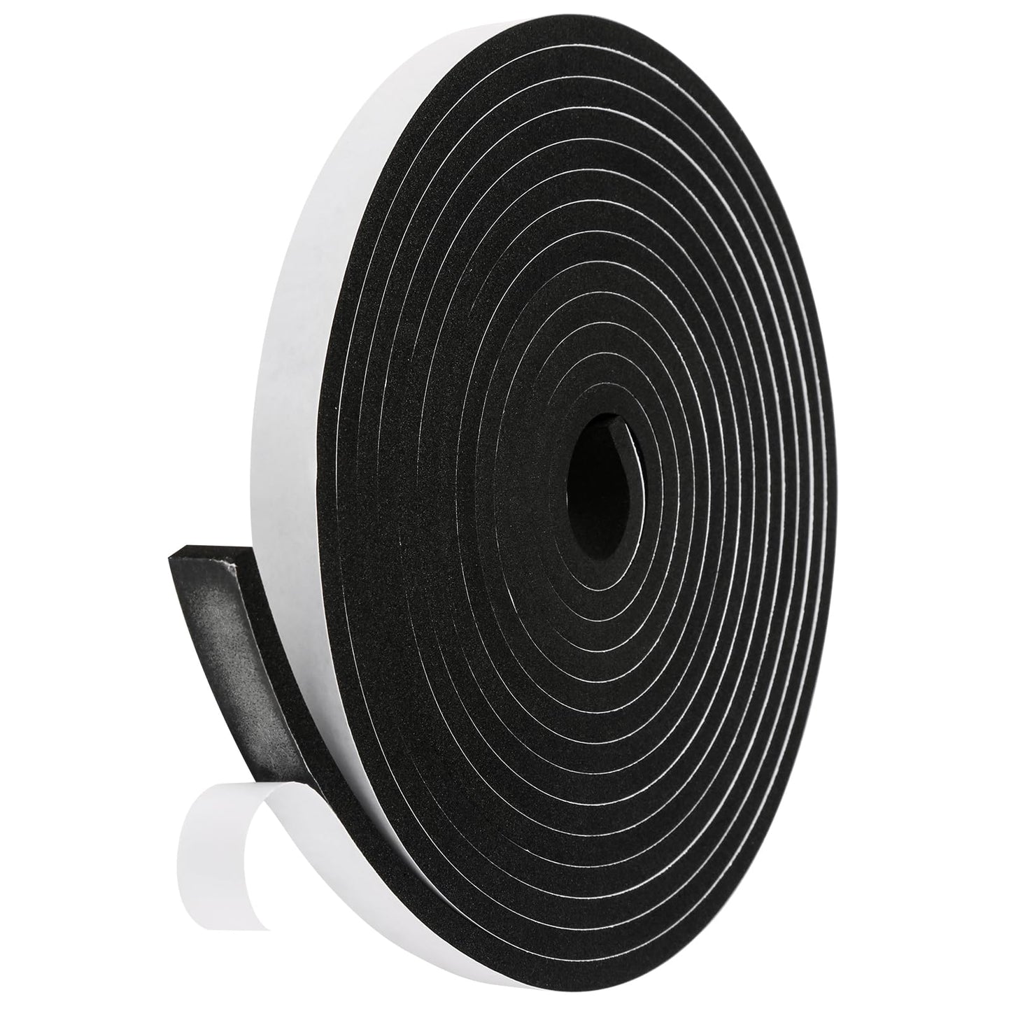 Fowong Weather Stripping Seal – Sleek White and Black Foam Tape for Door Frames and Window Sills, 16ft Home Upgrade