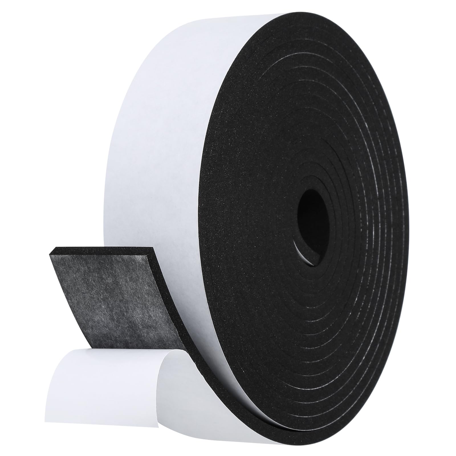 Fowong Weather Stripping Seal – Sleek White and Black Foam Tape for Door Frames and Window Sills, 16ft Home Upgrade