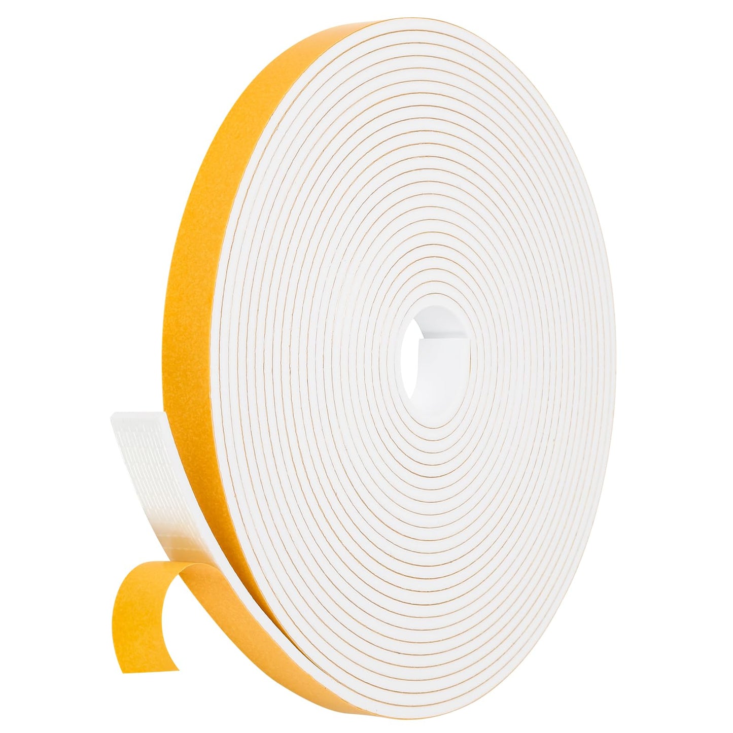 Fowong Weather Stripping Seal – Sleek White and Black Foam Tape for Door Frames and Window Sills, 16ft Home Upgrade