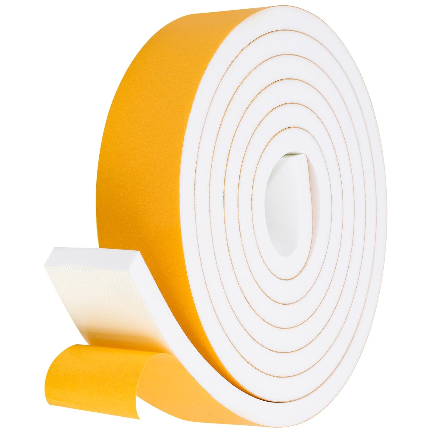 Fowong Weather Stripping Seal – Sleek White and Black Foam Tape for Door Frames and Window Sills, 16ft Home Upgrade