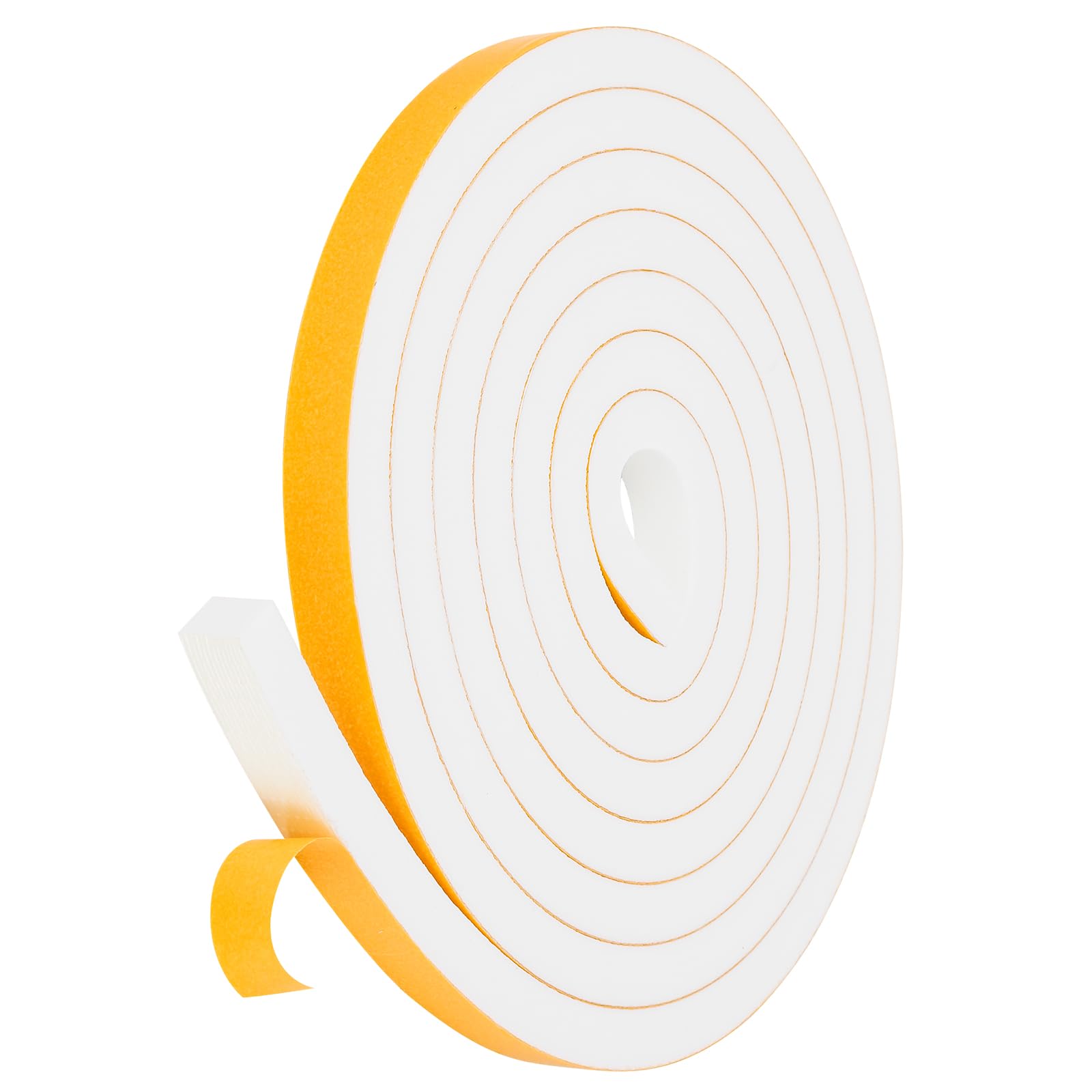 Fowong Weather Stripping Seal – Sleek White and Black Foam Tape for Door Frames and Window Sills, 16ft Home Upgrade