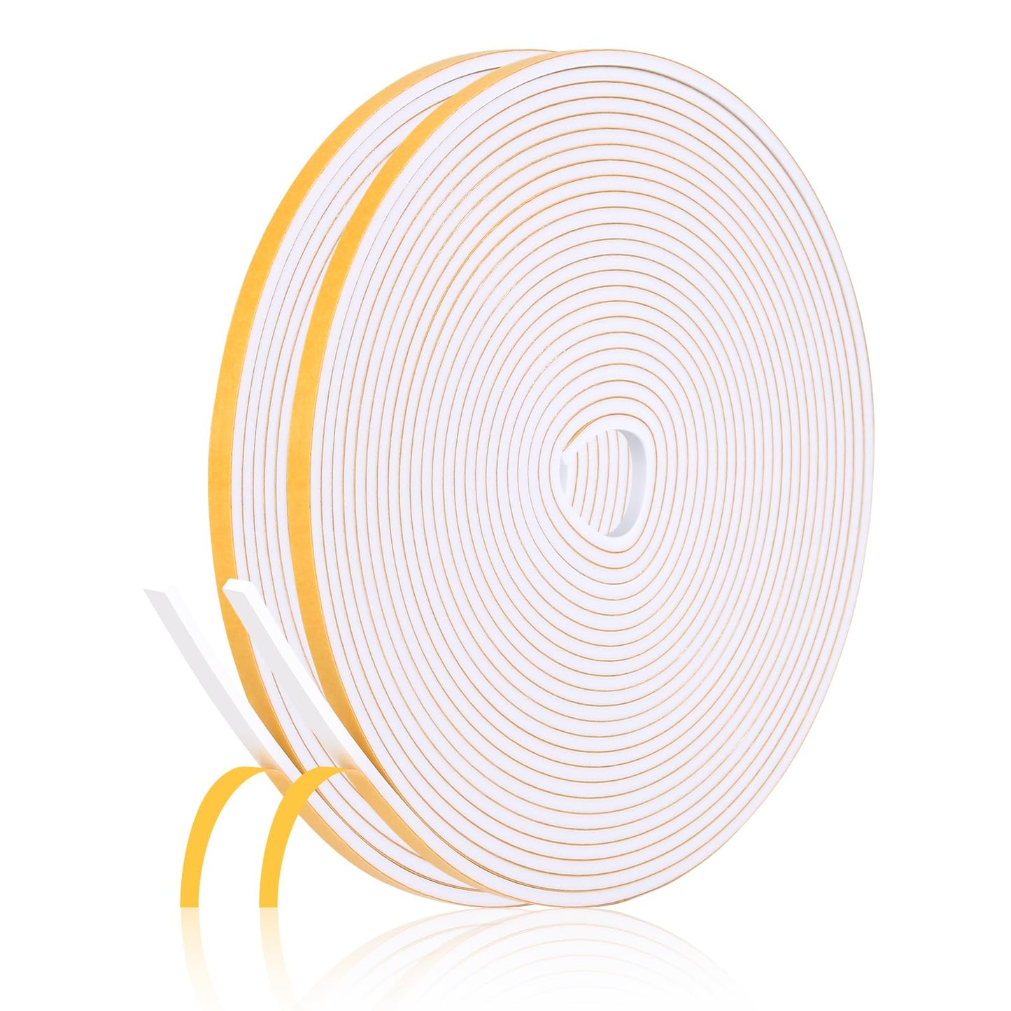 Fowong Weather Stripping Seal – Sleek White and Black Foam Tape for Door Frames and Window Sills, 16ft Home Upgrade