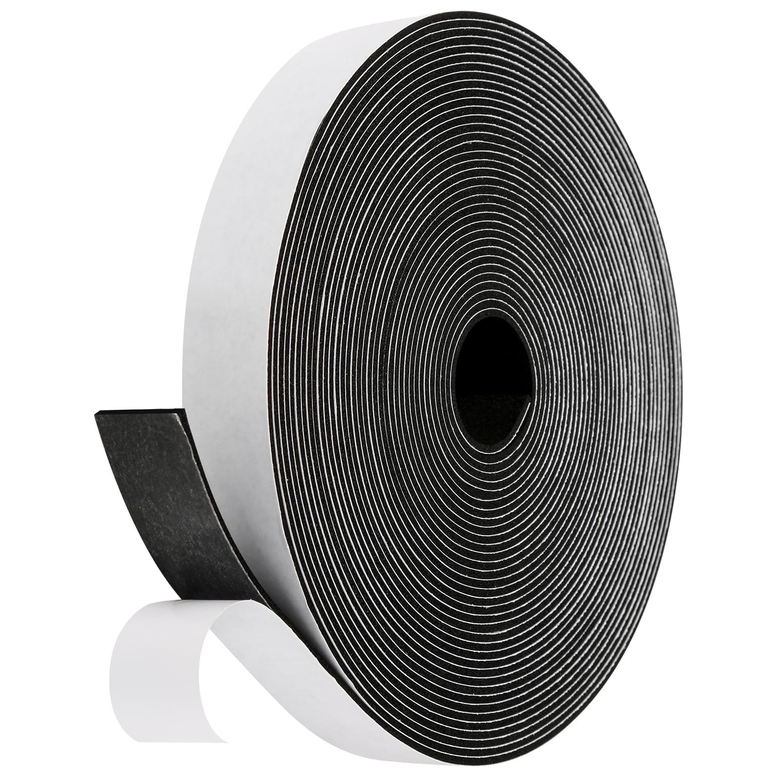 Fowong Weather Stripping Seal – Sleek White and Black Foam Tape for Door Frames and Window Sills, 16ft Home Upgrade