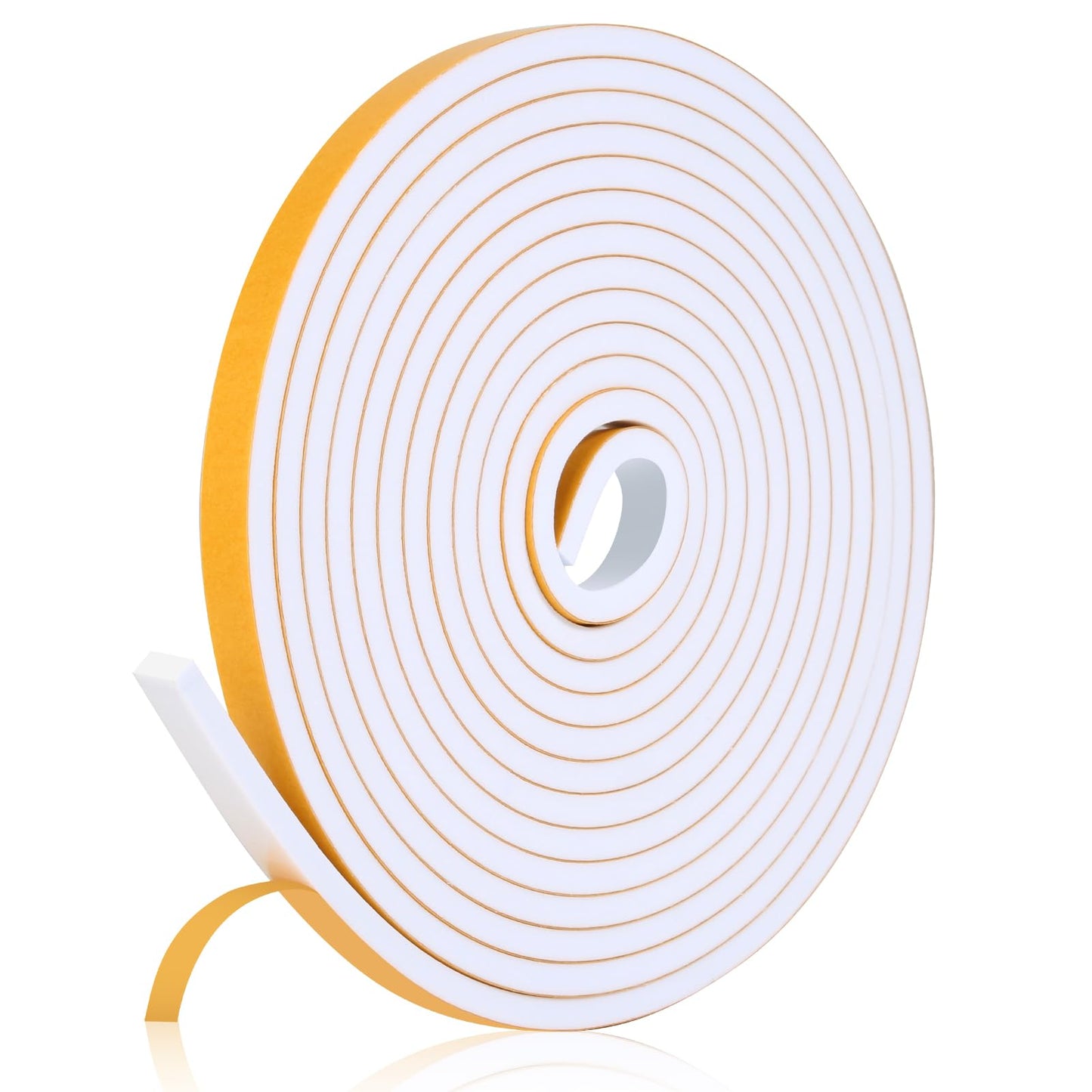 Fowong Weather Stripping Seal – Sleek White and Black Foam Tape for Door Frames and Window Sills, 16ft Home Upgrade