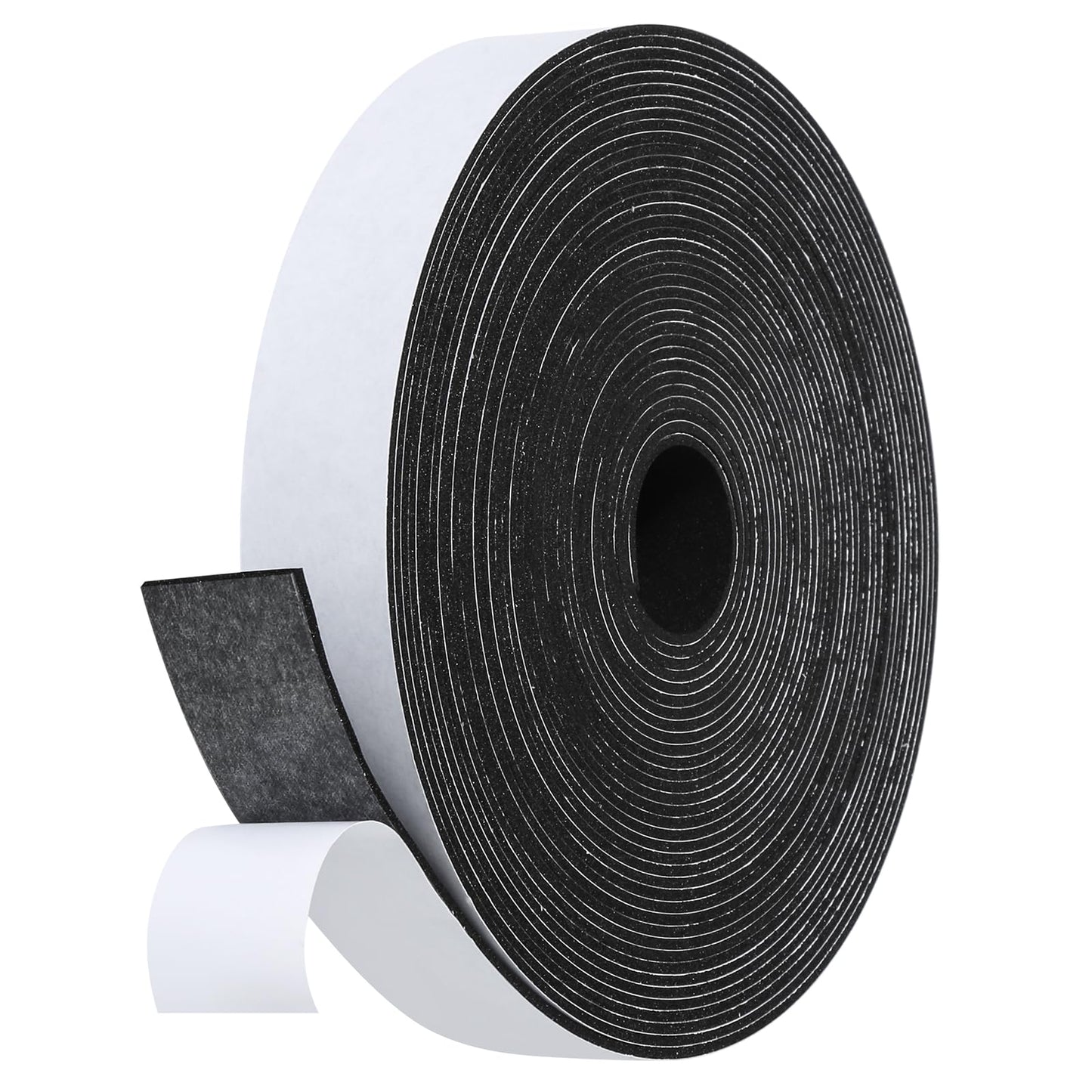 Fowong Weather Stripping Seal – Sleek White and Black Foam Tape for Door Frames and Window Sills, 16ft Home Upgrade