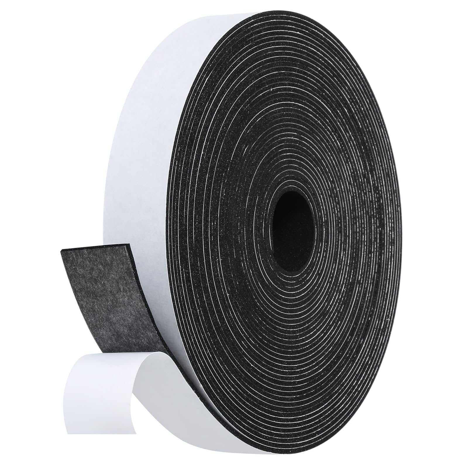 Fowong Weather Stripping Seal – Sleek White and Black Foam Tape for Door Frames and Window Sills, 16ft Home Upgrade