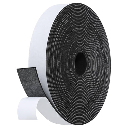 Fowong Weather Stripping Seal – Sleek White and Black Foam Tape for Door Frames and Window Sills, 16ft Home Upgrade