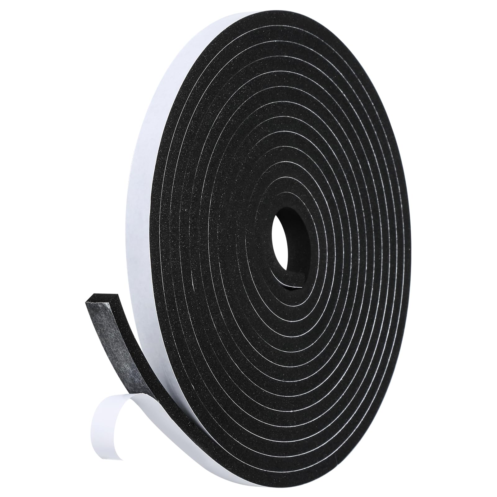Fowong Weather Stripping Seal – Sleek White and Black Foam Tape for Door Frames and Window Sills, 16ft Home Upgrade