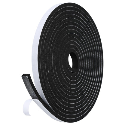 Fowong Weather Stripping Seal – Sleek White and Black Foam Tape for Door Frames and Window Sills, 16ft Home Upgrade
