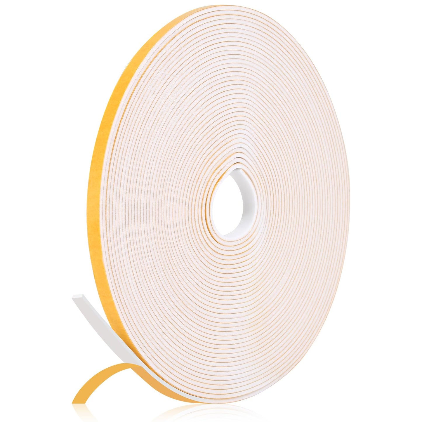 Fowong Weather Stripping Seal – Sleek White and Black Foam Tape for Door Frames and Window Sills, 16ft Home Upgrade