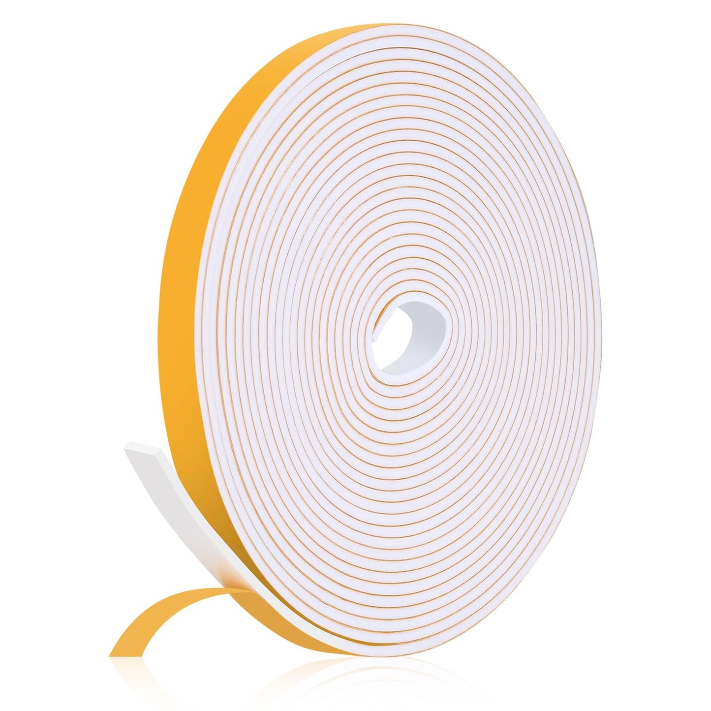 Fowong Weather Stripping Seal – Sleek White and Black Foam Tape for Door Frames and Window Sills, 16ft Home Upgrade