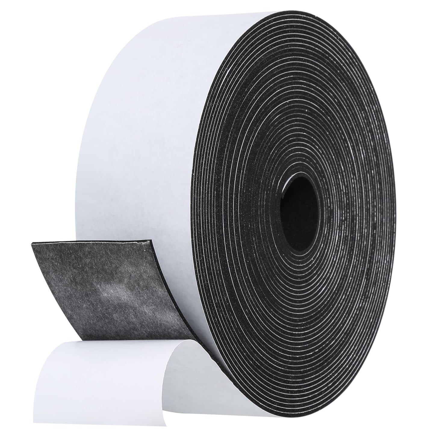 Fowong Weather Stripping Seal – Sleek White and Black Foam Tape for Door Frames and Window Sills, 16ft Home Upgrade