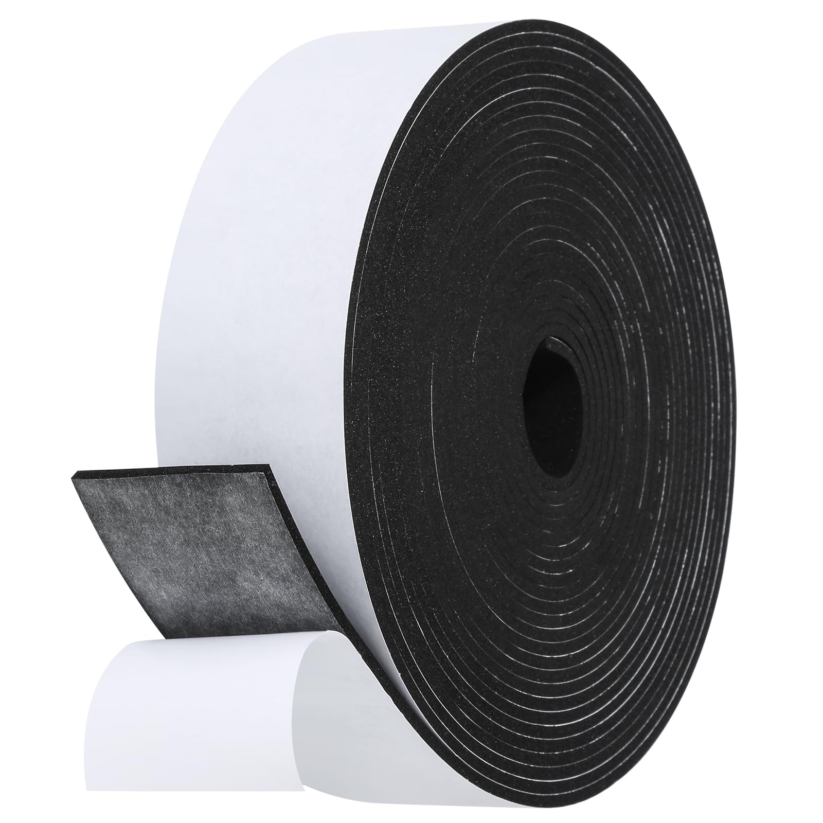Fowong Weather Stripping Seal – Sleek White and Black Foam Tape for Door Frames and Window Sills, 16ft Home Upgrade