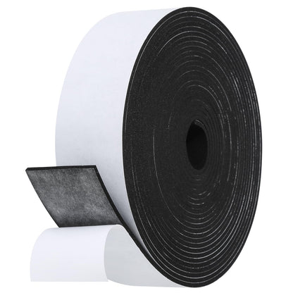 Fowong Weather Stripping Seal – Sleek White and Black Foam Tape for Door Frames and Window Sills, 16ft Home Upgrade