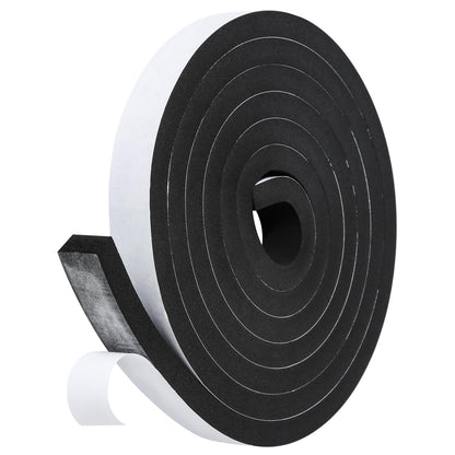 Fowong Weather Stripping Seal – Sleek White and Black Foam Tape for Door Frames and Window Sills, 16ft Home Upgrade