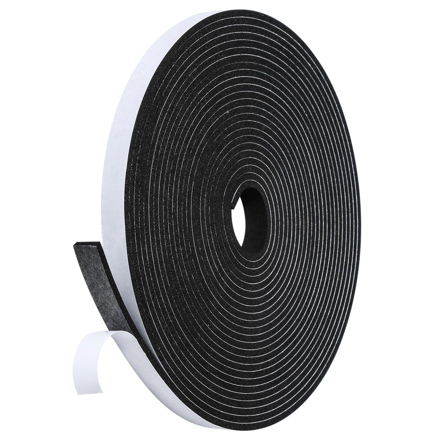 Fowong Weather Stripping Seal – Sleek White and Black Foam Tape for Door Frames and Window Sills, 16ft Home Upgrade