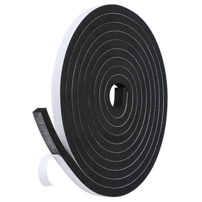 Fowong Weather Stripping Seal – Sleek White and Black Foam Tape for Door Frames and Window Sills, 16ft Home Upgrade