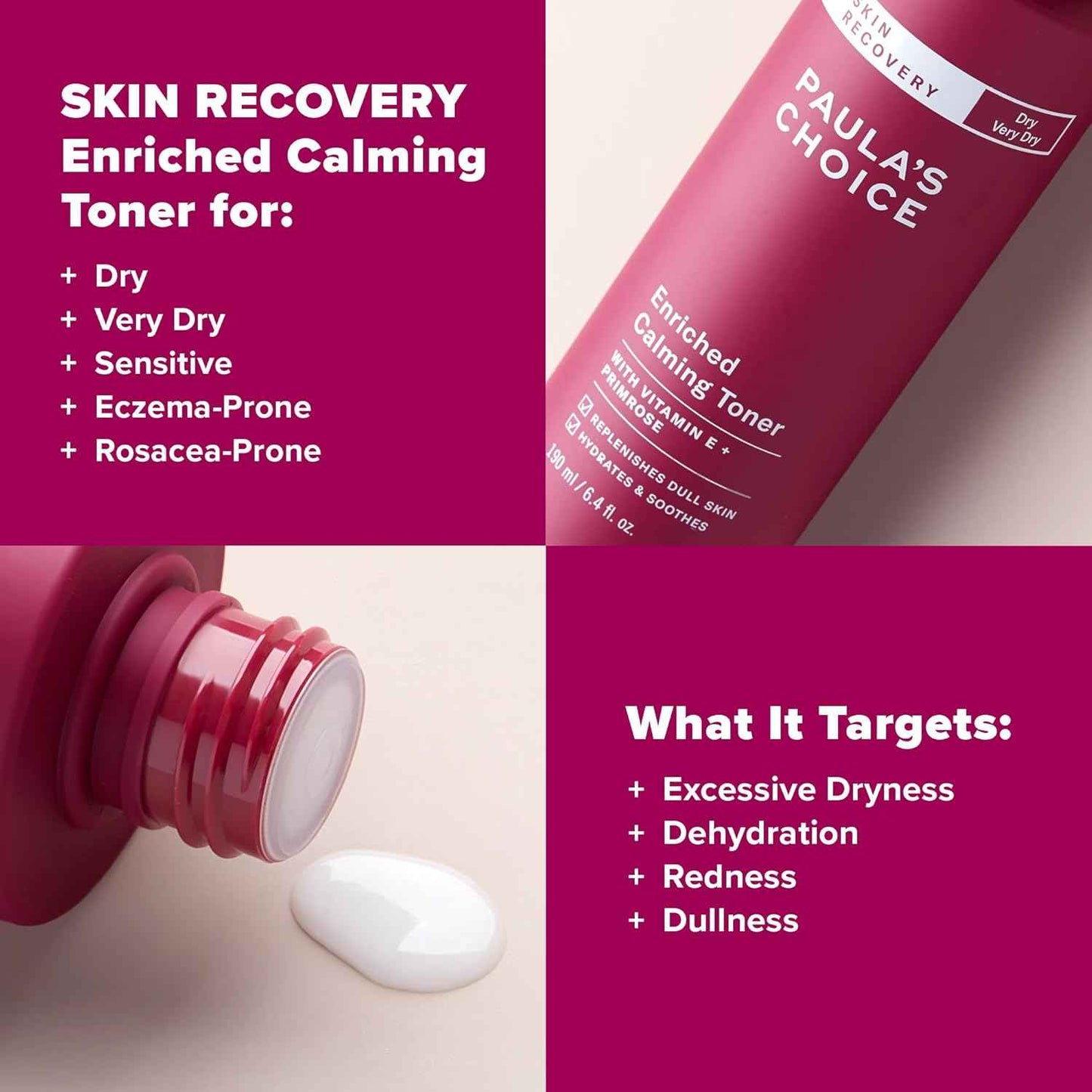 Paula's Choice Skin Recovery Calming Toner, Streamlined Hydration Step for Clean Minimalist Skincare Counter, 6.4oz