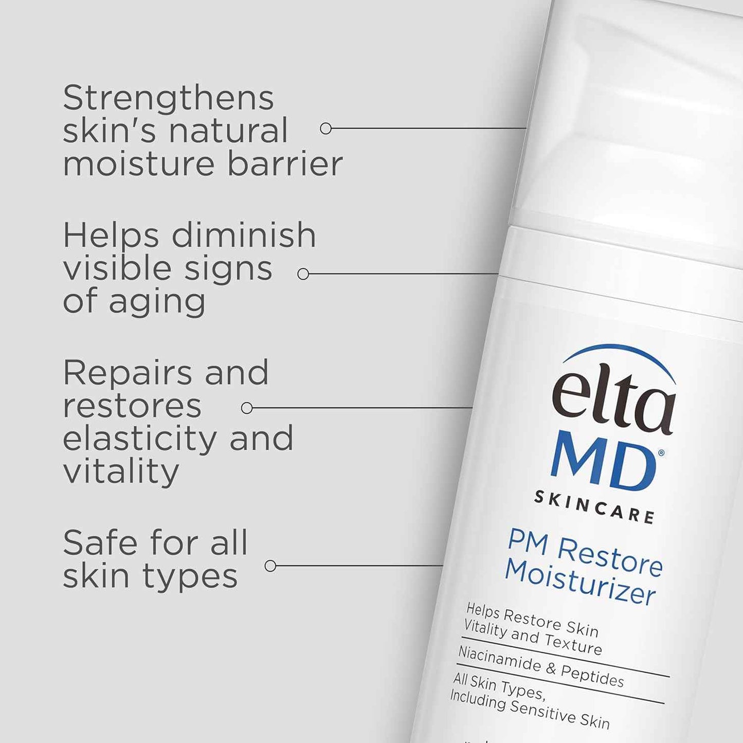 EltaMD PM Restore Face Moisturizer – Dermatologist-Safe Night Cream for Sensitive & Post-Treatment Skin