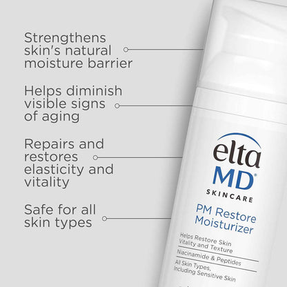 EltaMD PM Restore Face Moisturizer – Dermatologist-Safe Night Cream for Sensitive & Post-Treatment Skin