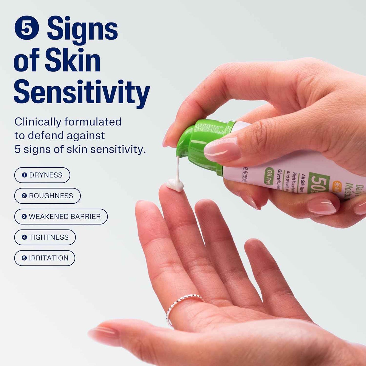 Cetaphil Daily Facial Moisturizer SPF 50 – Calming Morning Skincare Ritual for Sensitive Skin, Fragrance-Free Hydration