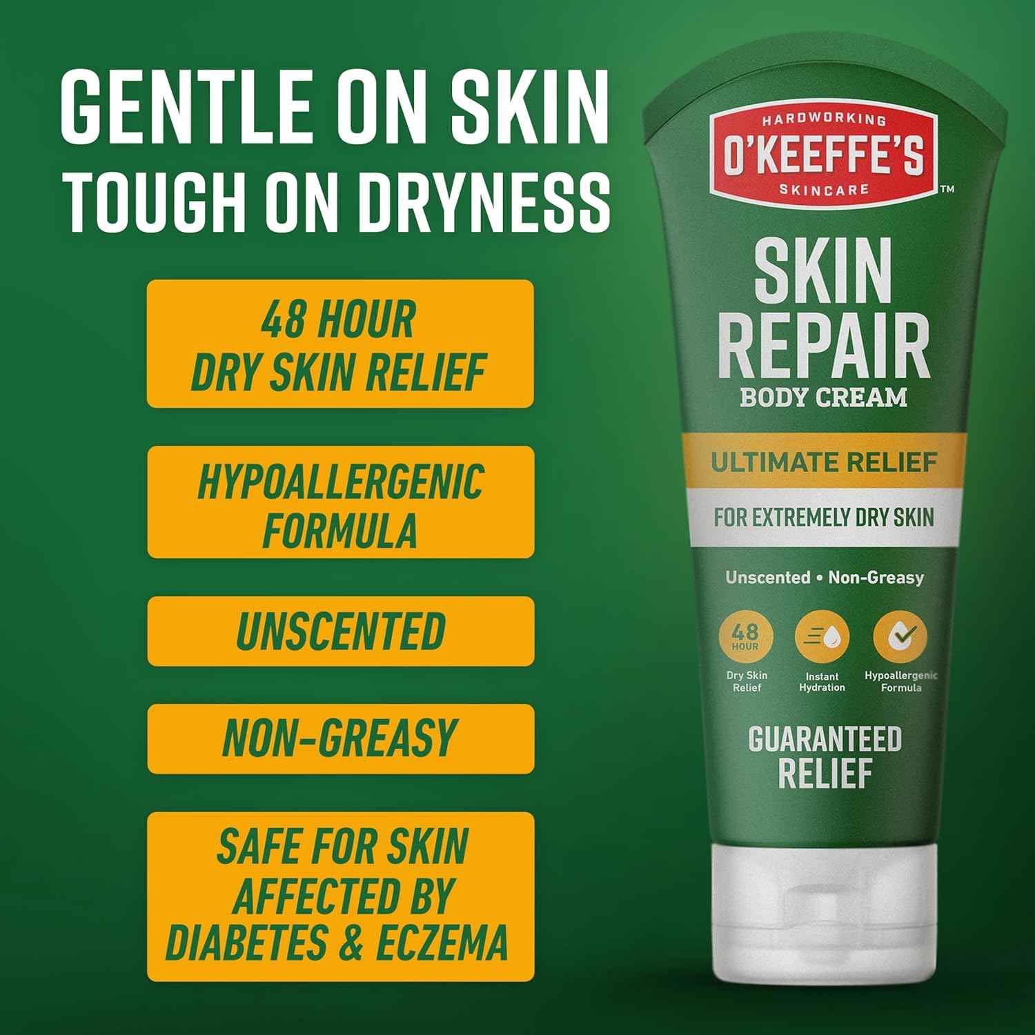 O'Keeffe's Skin Repair Body Cream – Nightly Hydration Ritual for Severe Dry Skin, 7oz Scent-Free Tube