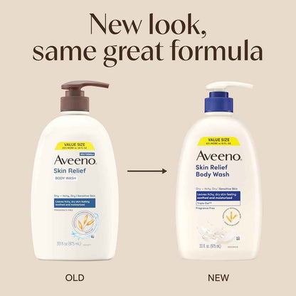 Aveeno Skin Relief Body Wash – Safe, Gentle Cleanser for Kids & Family Sensitive Skin