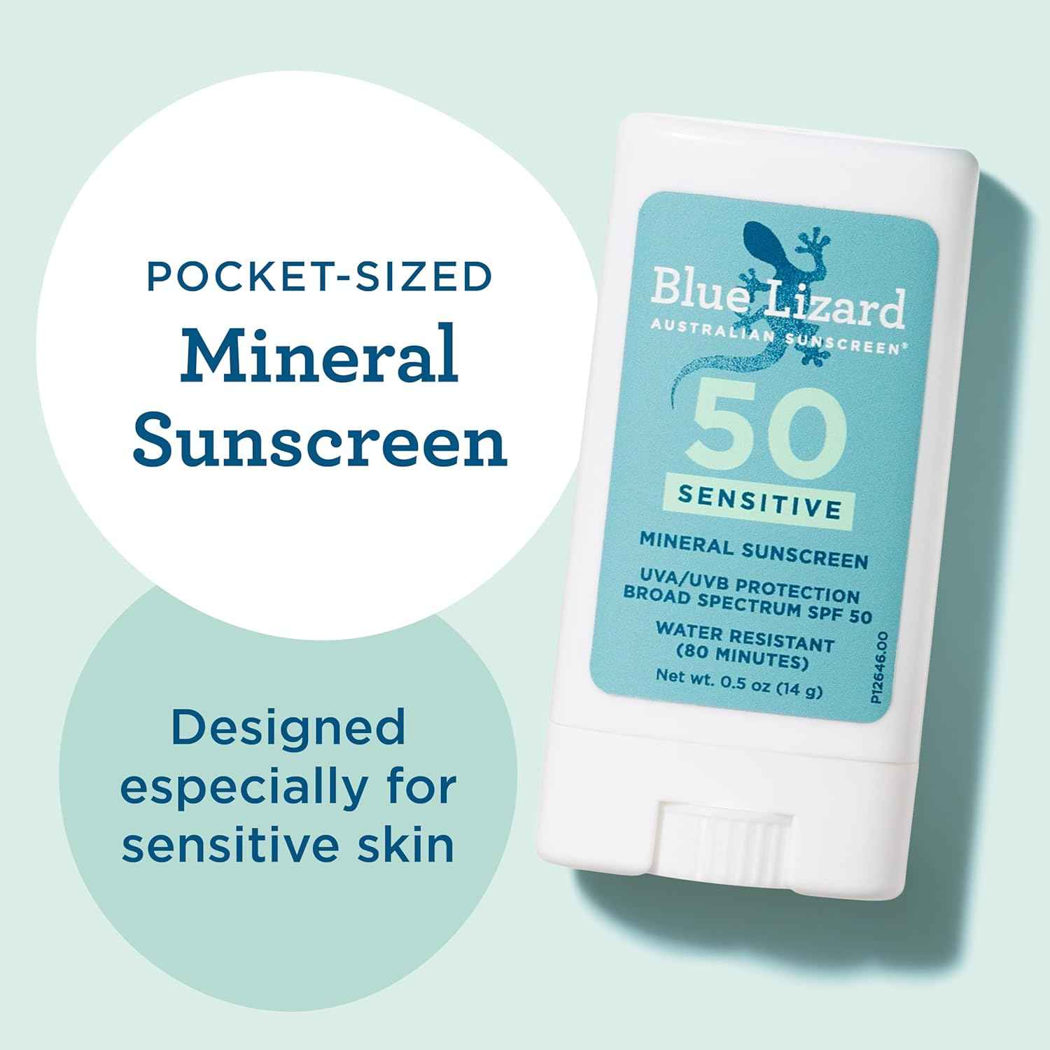 BLUE LIZARD Sensitive Mineral Sunscreen Stick – Pocket SPF 50+ for Hiking, Patio Days, and Travel