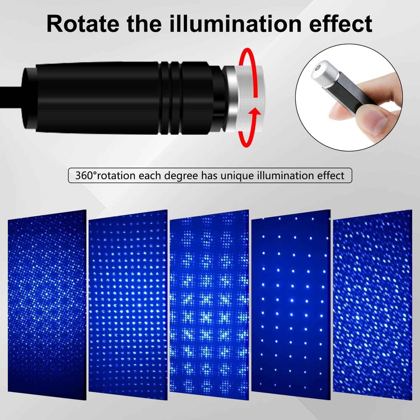 LEDCARE USB Star Projector Lamp – Cozy Bedroom Decor Accent, Ambient Star Light for Ceiling and Walls