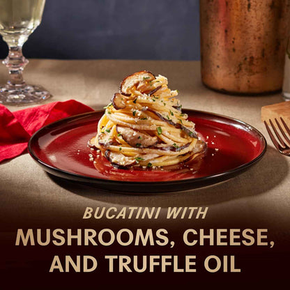 Barilla Al Bronzo Bucatini – Quick 9-Minute Italian Pasta for Efficient Weeknight Meal Prep, Bronze-Cut Quality, Pantry Ready