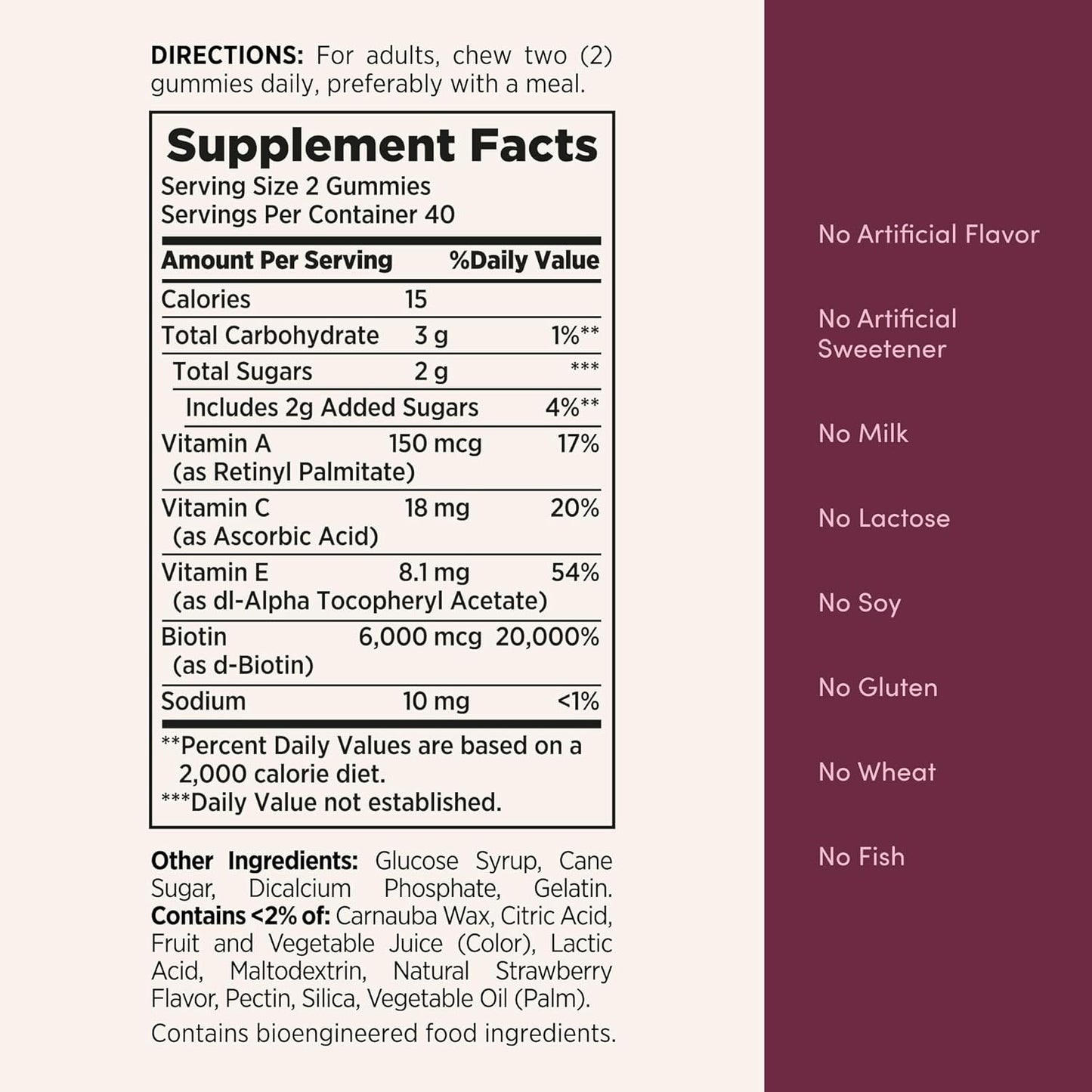 free from milk, lactose, soy, gluten, wheat, yeast, and fish allergens