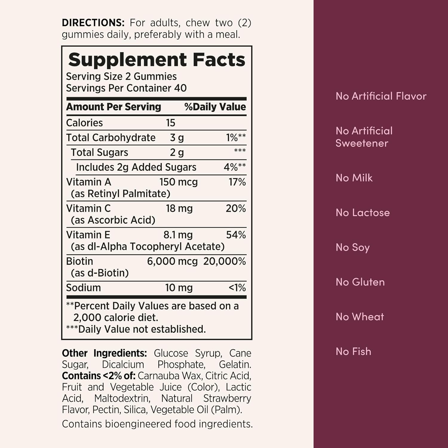 free from milk, lactose, soy, gluten, wheat, yeast, and fish allergens