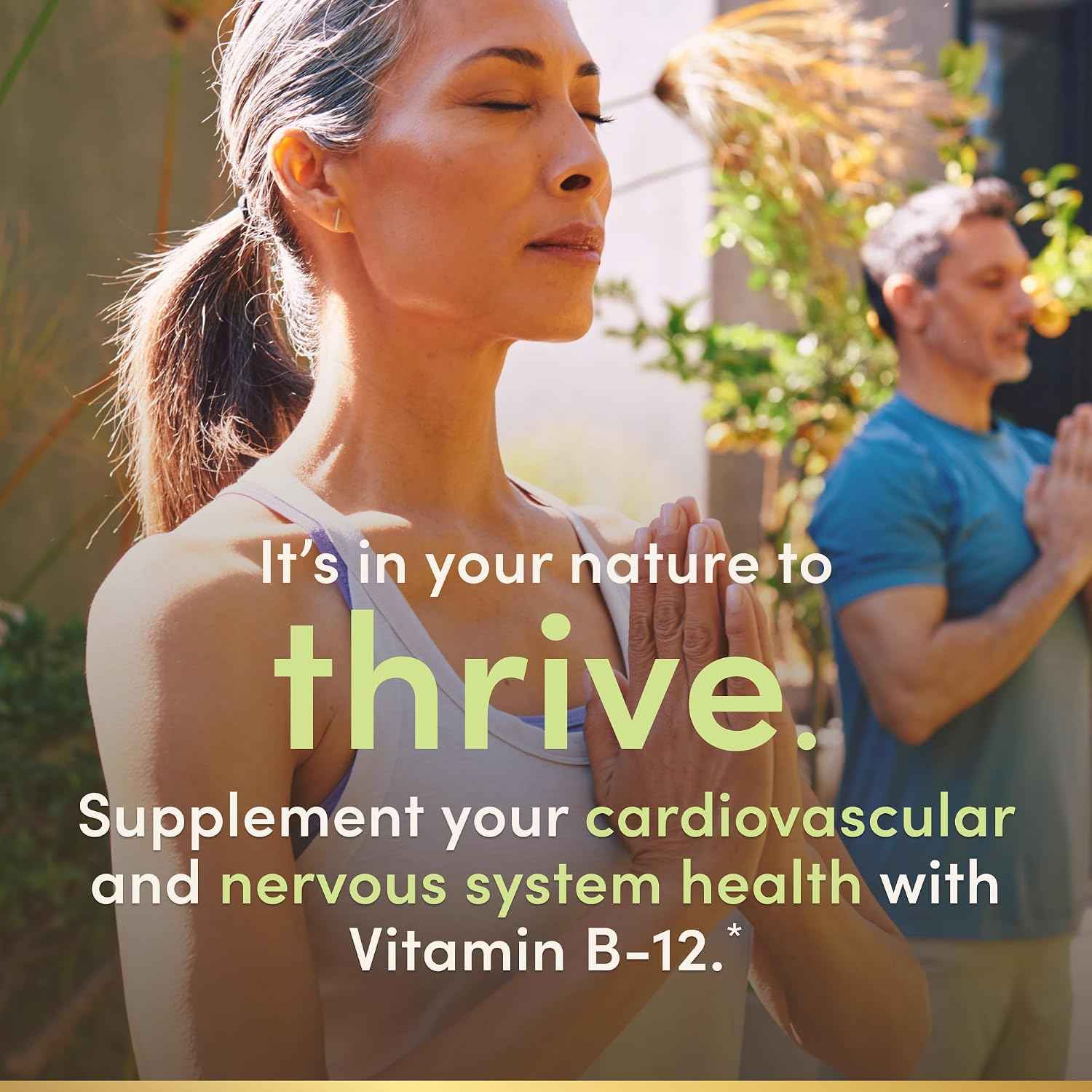 Nature's Bounty Vitamin B12 1000 mcg – Non-GMO Vegetarian Supplement for Clutter-Free Counters