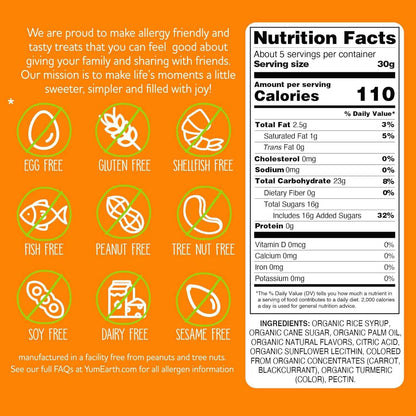 YumEarth Organic Chewys Non GMO Candy – Clean Ingredient Snack for Families Avoiding Artificial Dyes
