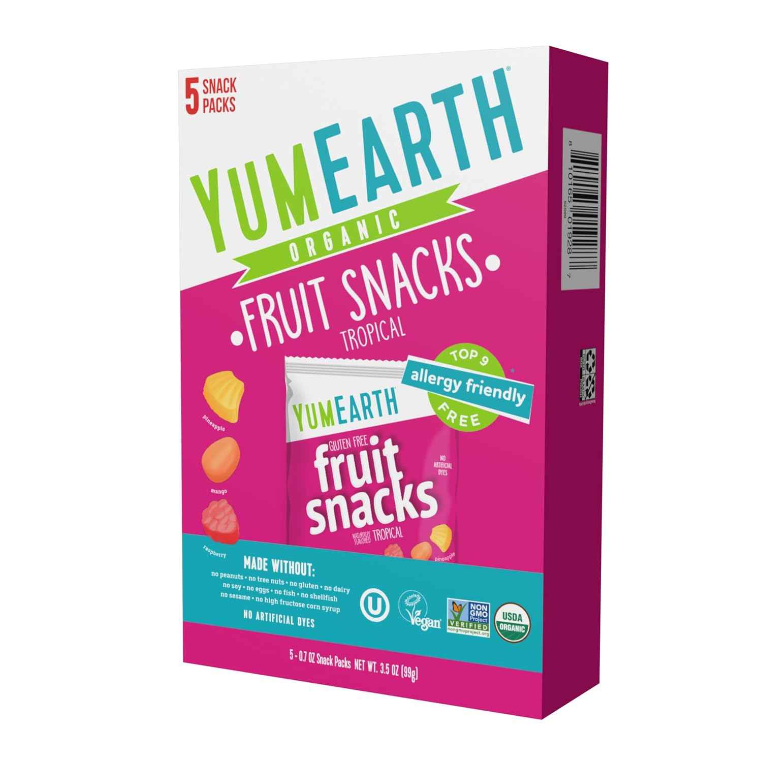 YumEarth Organic Clean Label Fruit Snacks – Healthy Vegan Snack for Mindful Families