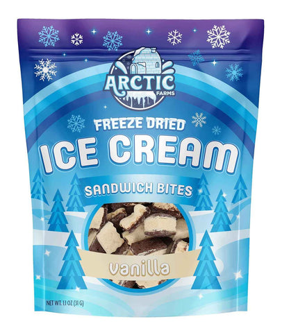 Arctic Farms Freeze Dried Ice Cream Bites - Heat-Resistant Snack for School Lunchboxes, Playdates, and Road Trips, 1.1oz Vanilla