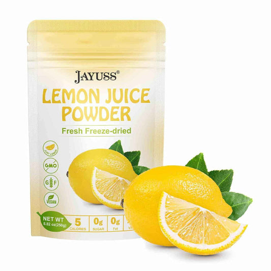 JAYUSS Lemon Juice Powder 8.82 oz – Quick Desk Friendly Citrus Boost for Busy Professionals and Commuter Smoothies, 250g