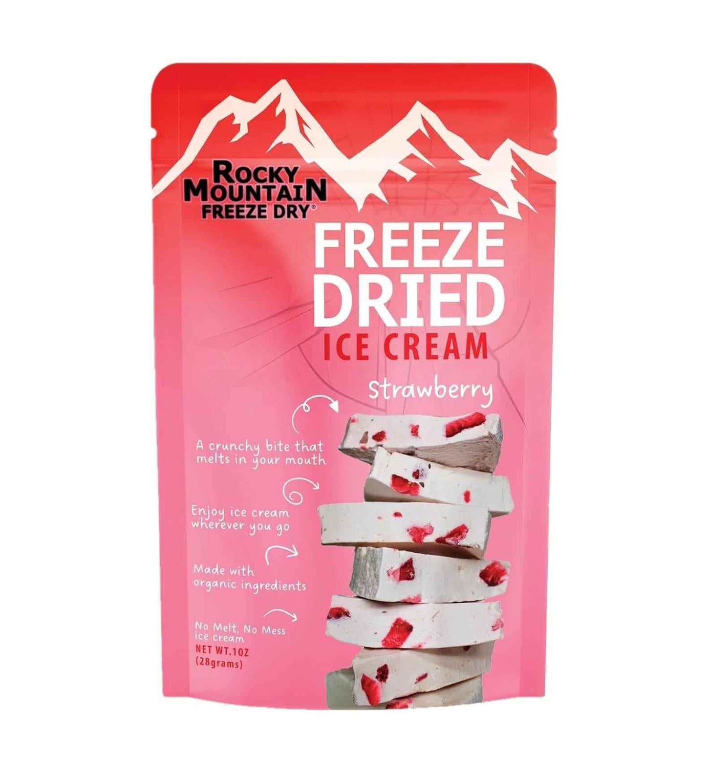 Rocky Mountain Freeze Dry Freeze Dried Strawberry Ice Cream | Kid-Friendly Lunchbox Snack for School & After-School | No Spoon Needed