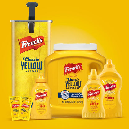 French's Classic Yellow Mustard, 105 oz – Cookout and Tailgate Mustard for Grilling Stations and Patio Condiment Caddies