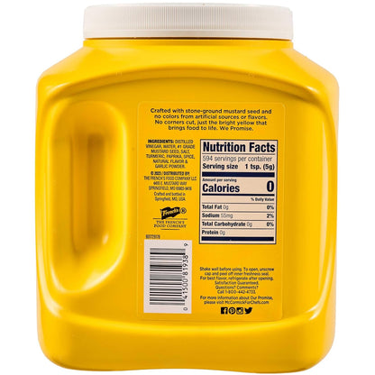 French's Classic Yellow Mustard, 105 oz – Cookout and Tailgate Mustard for Grilling Stations and Patio Condiment Caddies