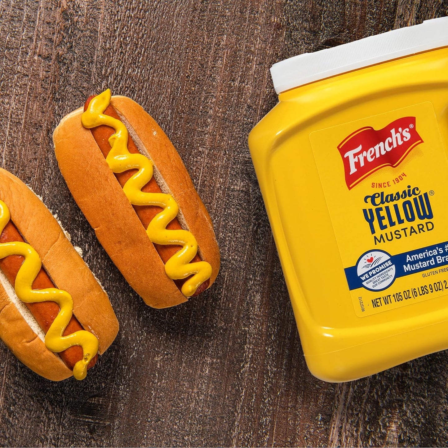 French's Classic Yellow Mustard, 105 oz – Cookout and Tailgate Mustard for Grilling Stations and Patio Condiment Caddies