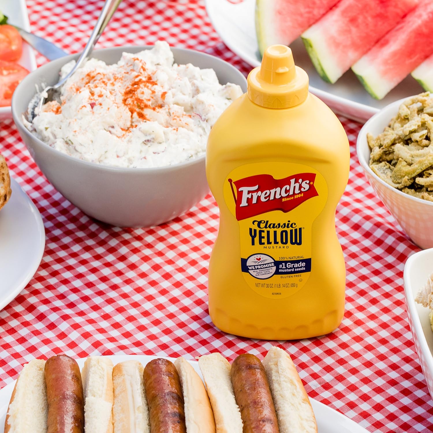 French's Classic Yellow Mustard, 30 oz Pack of 2 – Family Pantry Mustard for Sandwich-Making and Lunchbox Prep